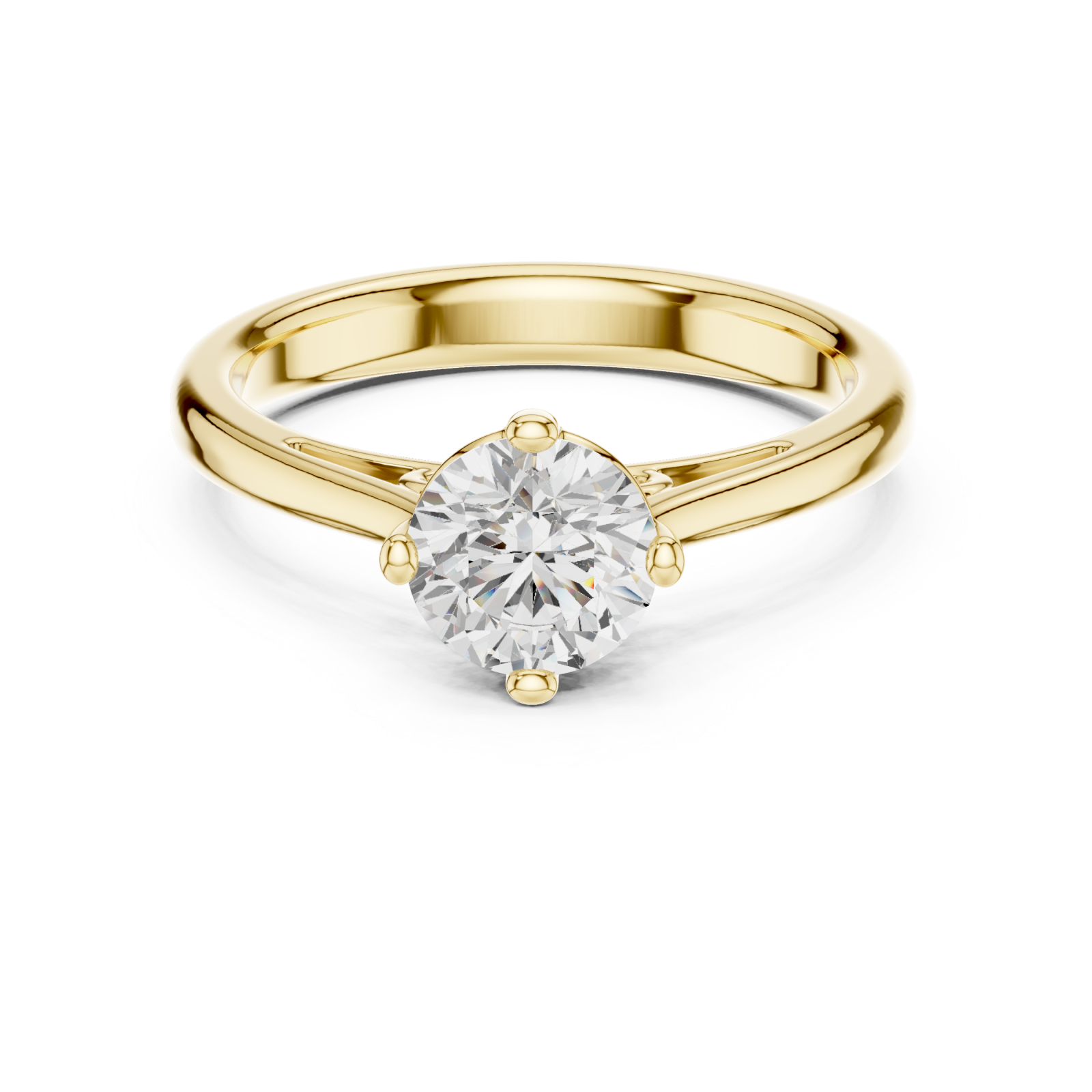  Gold Modern Pure Band Front View