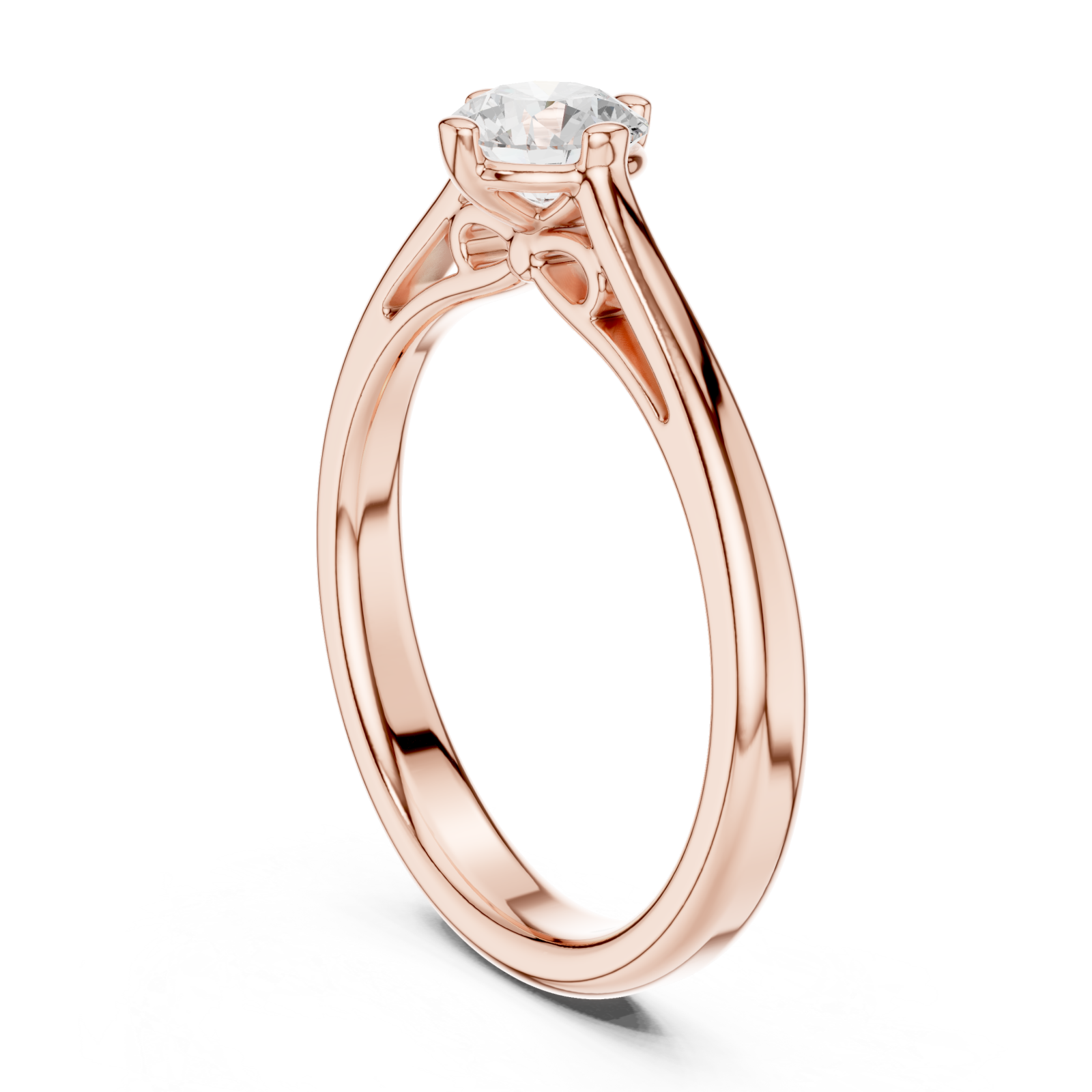  Rose Gold Classic Embrace Timeless Solitaire Ring Left View