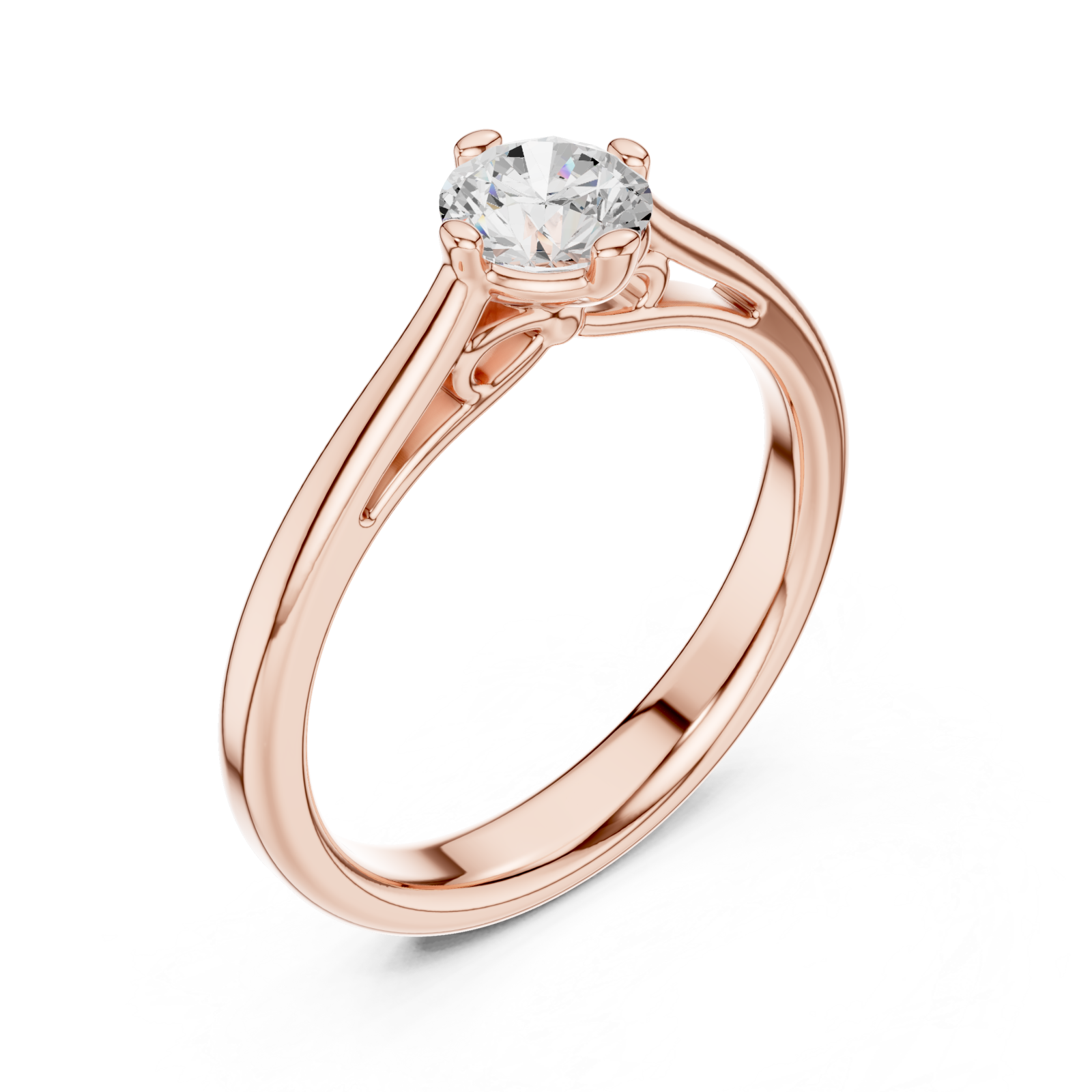  Rose Gold Classic Embrace Timeless Solitaire Ring Right View
