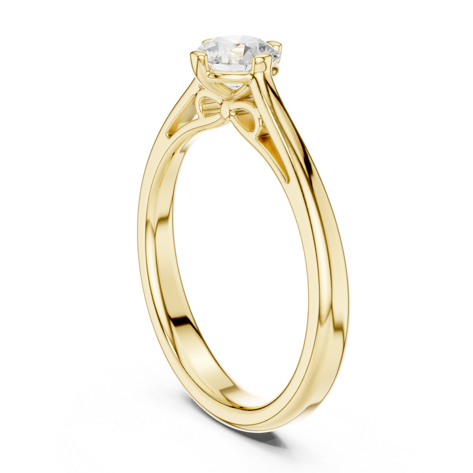  Gold Classic Embrace Timeless Solitaire Ring Left View