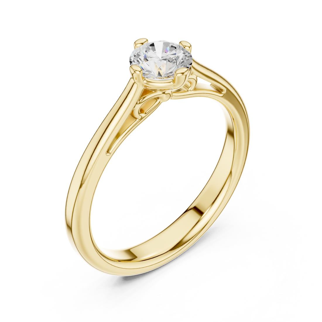 Gold Classic Embrace Timeless Solitaire Ring Right View