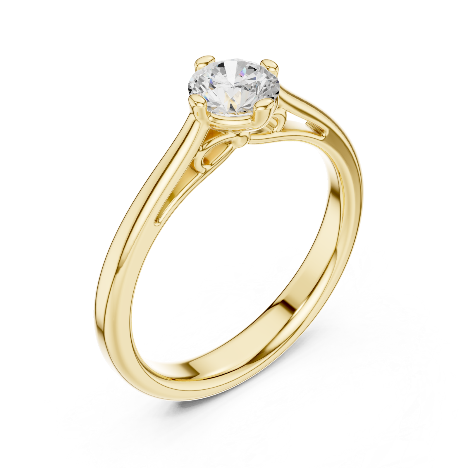 Gold Classic Embrace Timeless Solitaire Ring Right View
