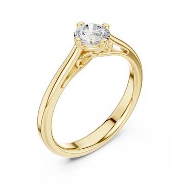 Gold Classic Embrace Timeless Solitaire Ring Right View