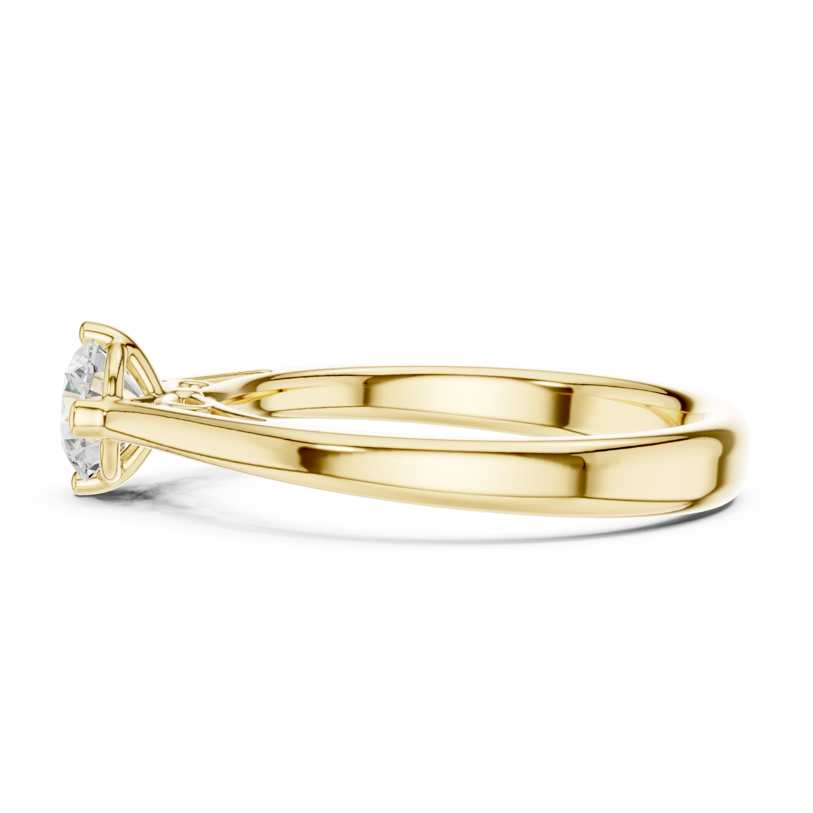  Gold Classic Embrace Timeless Solitaire Ring Side View