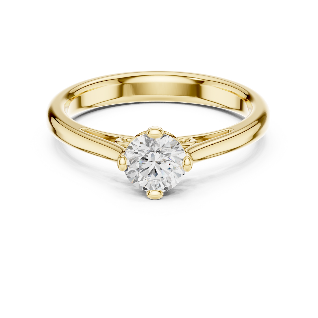 Gold Classic Embrace Timeless Solitaire Ring Right View