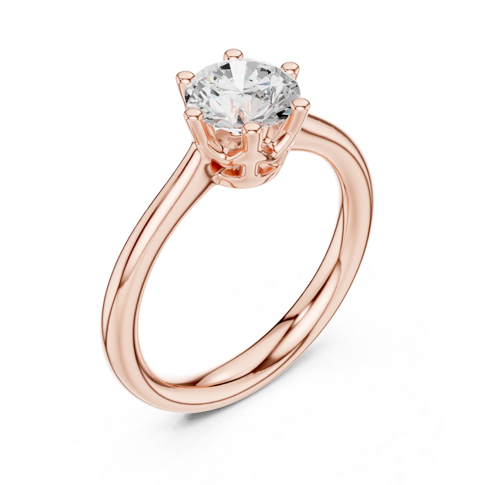  Rose Gold Moonlit Radiance Modern Solitaire Right View