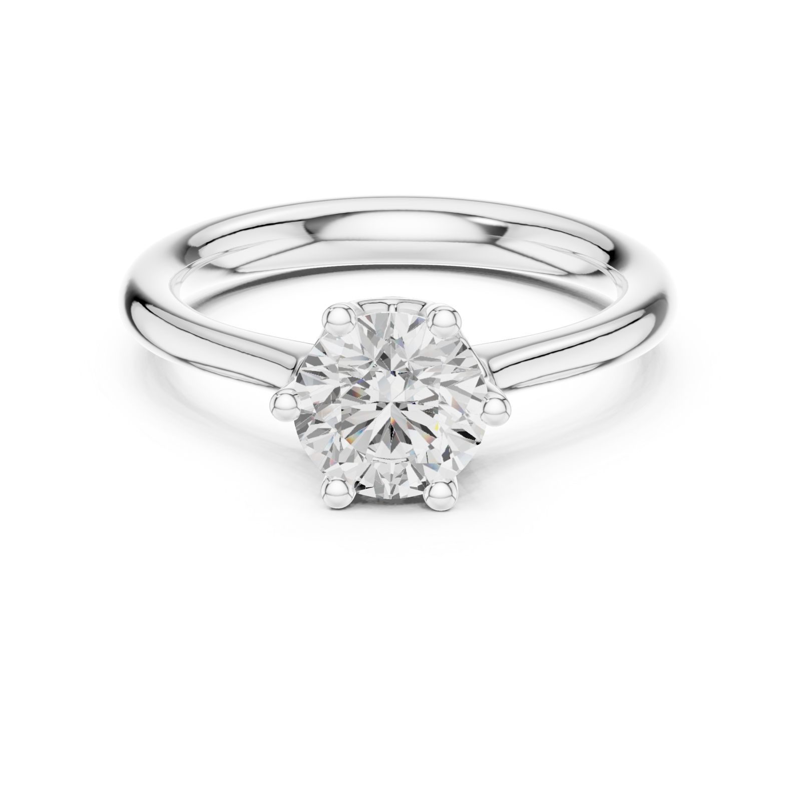  White Gold Moonlit Radiance Modern Solitaire Front View