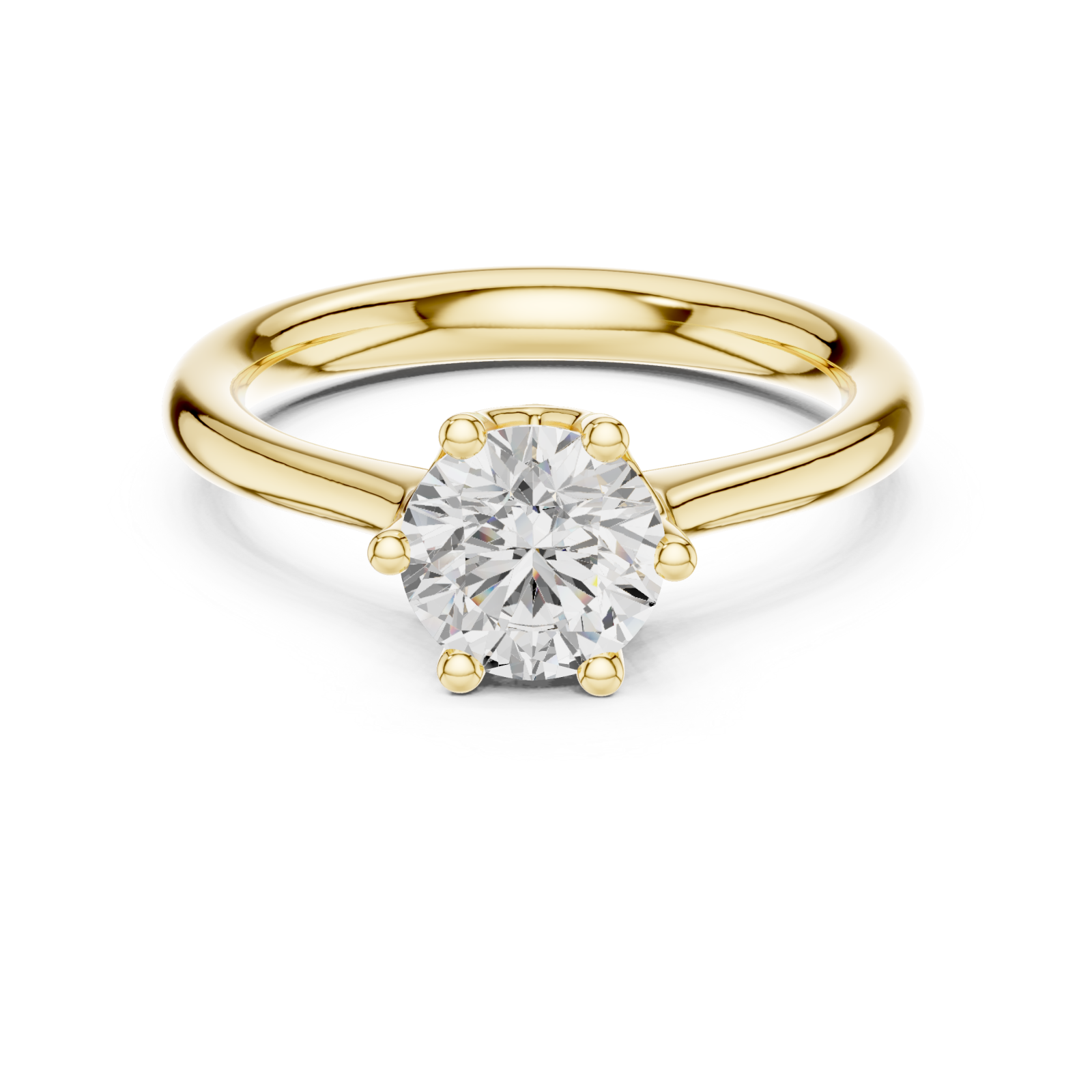  Gold Moonlit Radiance Modern Solitaire Front View