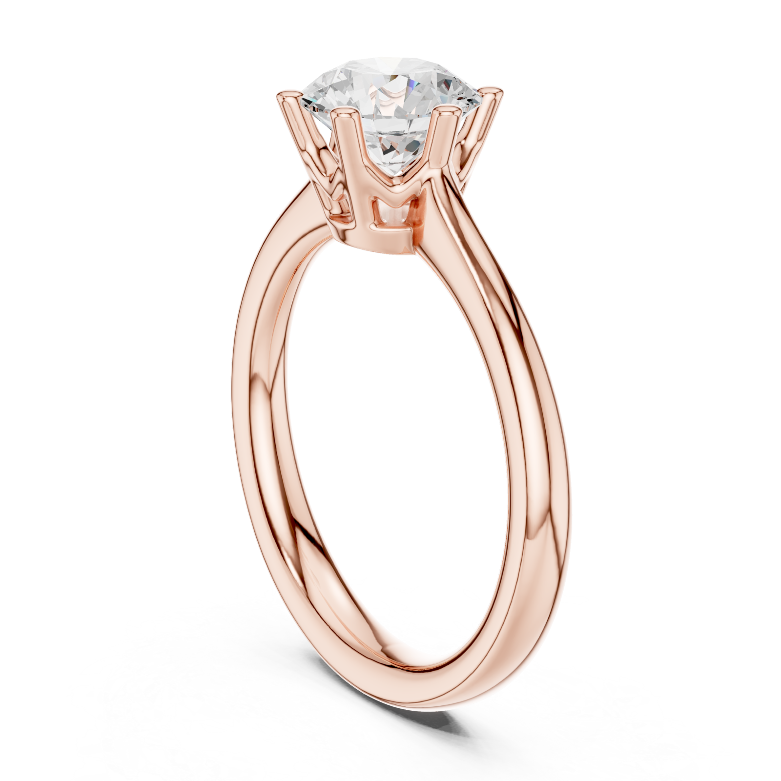  Rose Gold Luminous Crest Solitaire Engagement Ring Left View