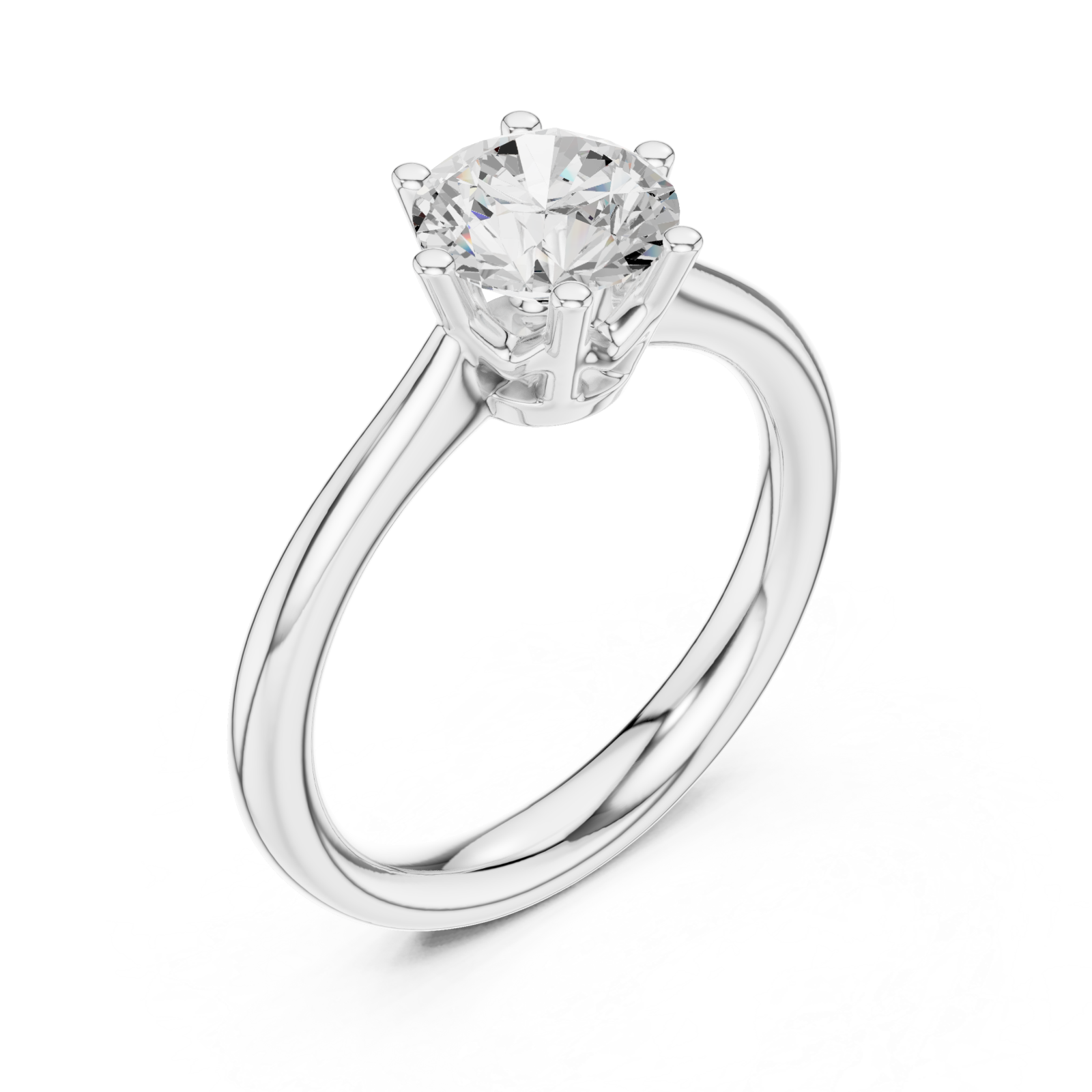  White Gold Luminous Crest Solitaire Engagement Ring Right View