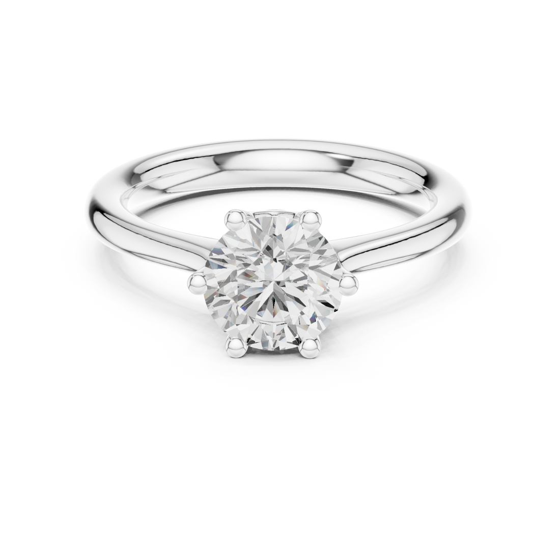  White Gold Luminous Crest Solitaire Engagement Ring Right View