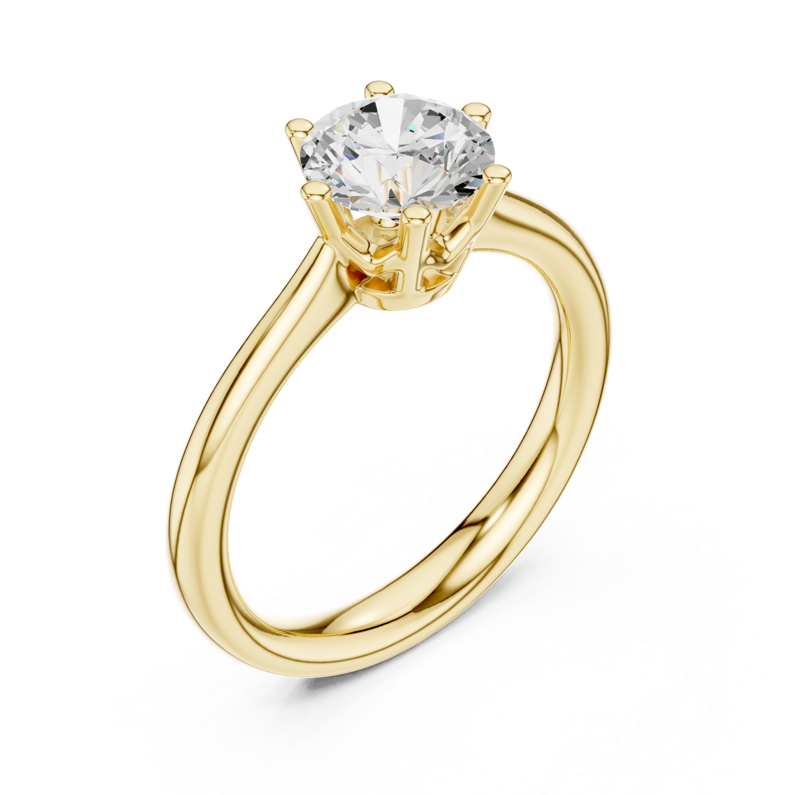 Gold Luminous Crest Solitaire Engagement Ring Right View