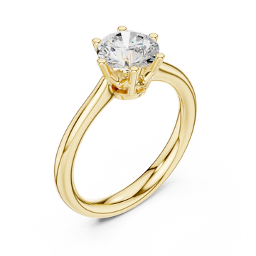 Gold Luminous Crest Solitaire Engagement Ring Right View