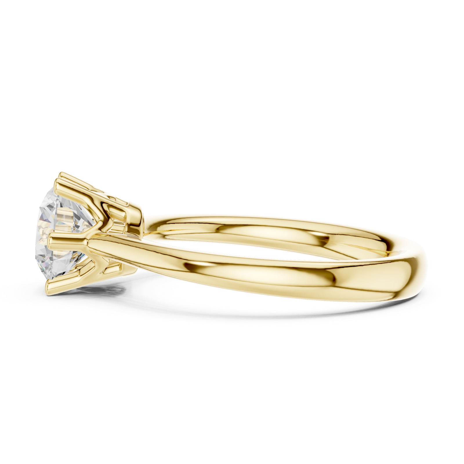  Gold Luminous Crest Solitaire Engagement Ring Side View