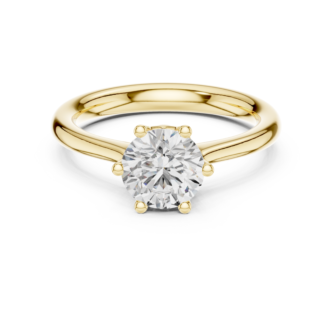 Gold Luminous Crest Solitaire Engagement Ring Right View
