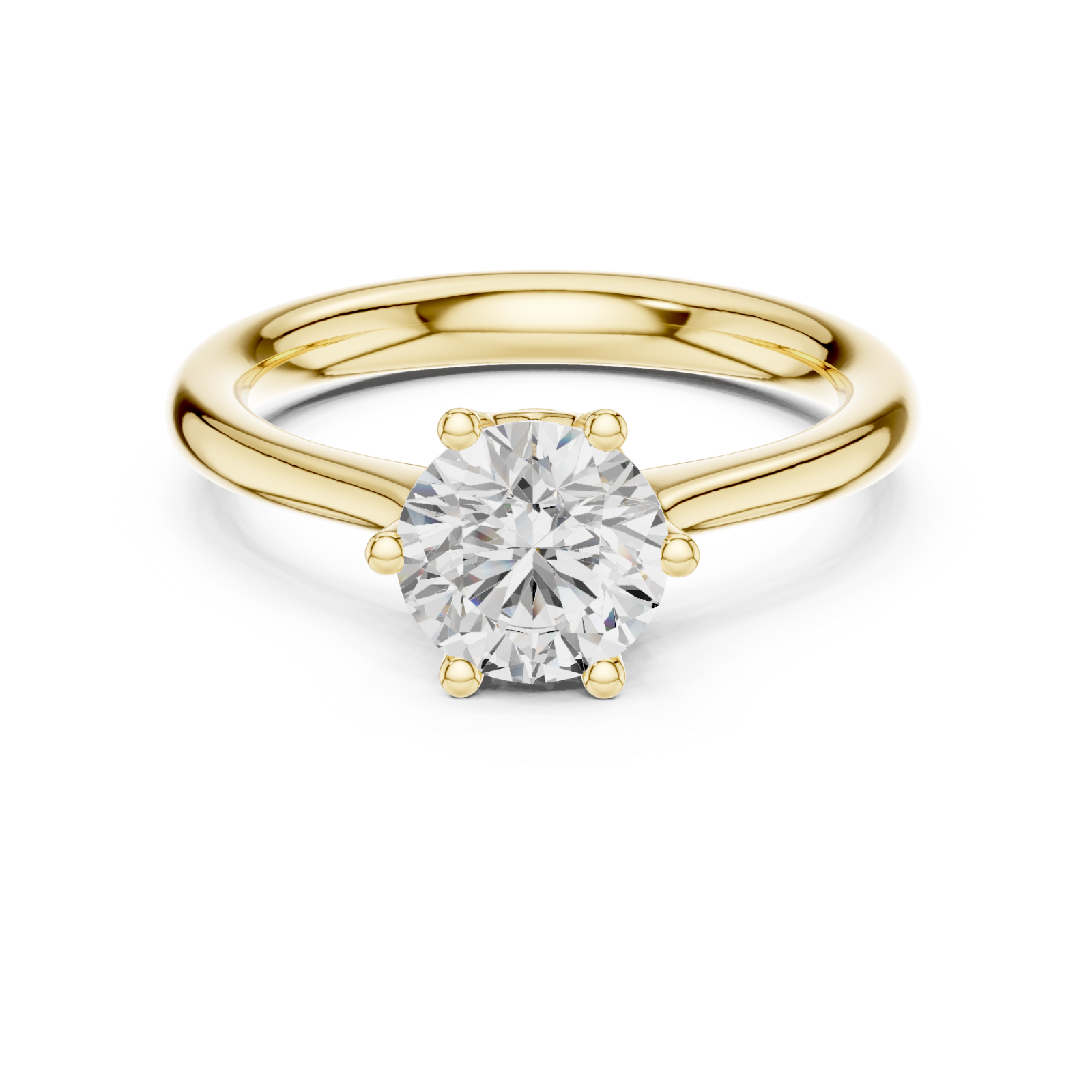  Gold Luminous Crest Solitaire Engagement Ring Front View