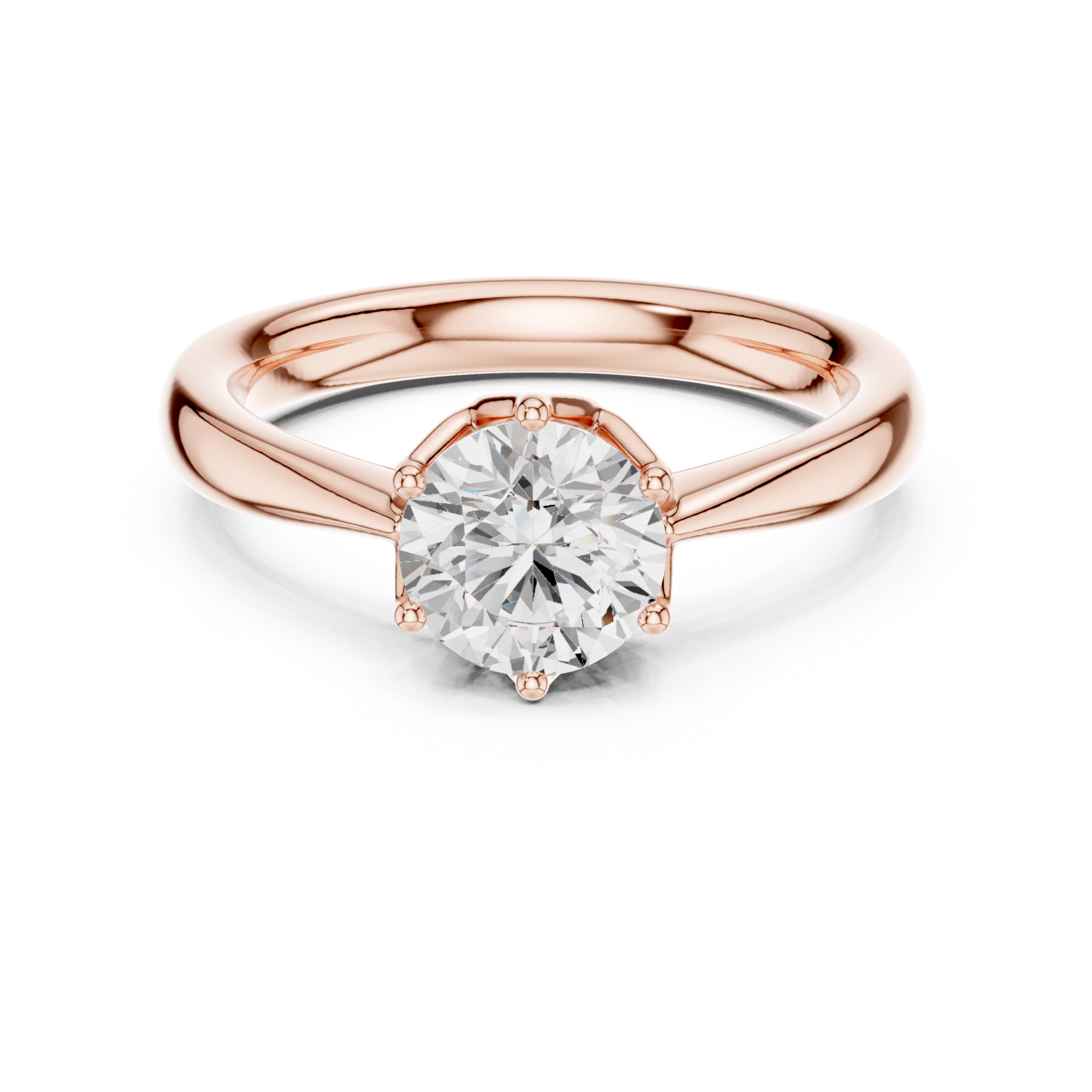  Rose Gold Refined Whisper Classic Ring Front View