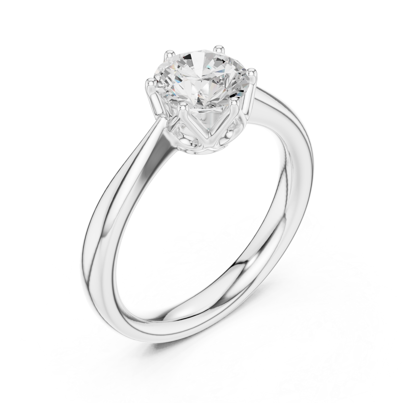  White Gold Refined Whisper Classic Ring Right View