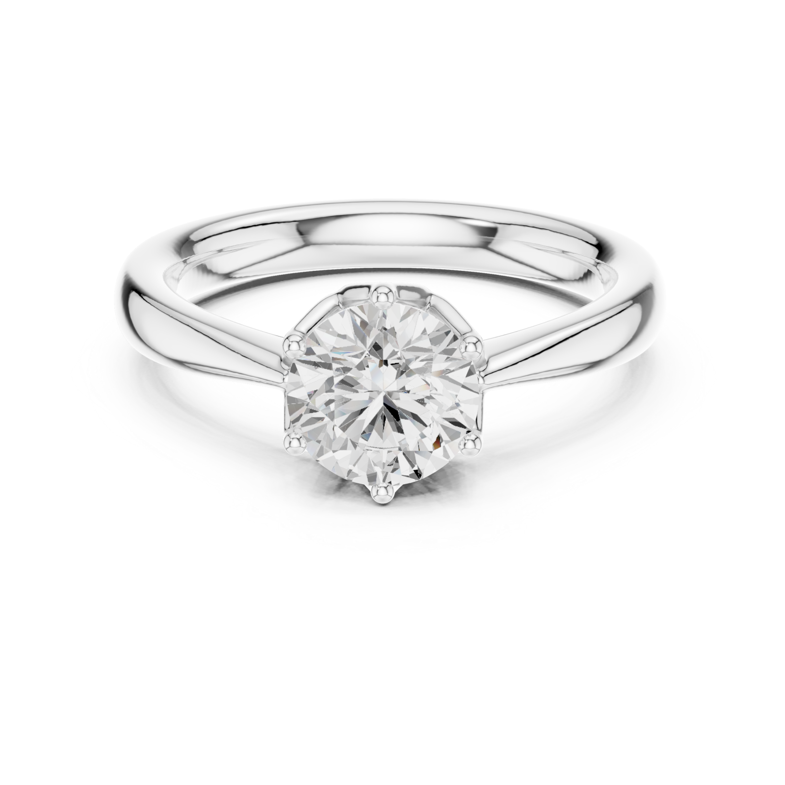  White Gold Refined Whisper Classic Ring Front View