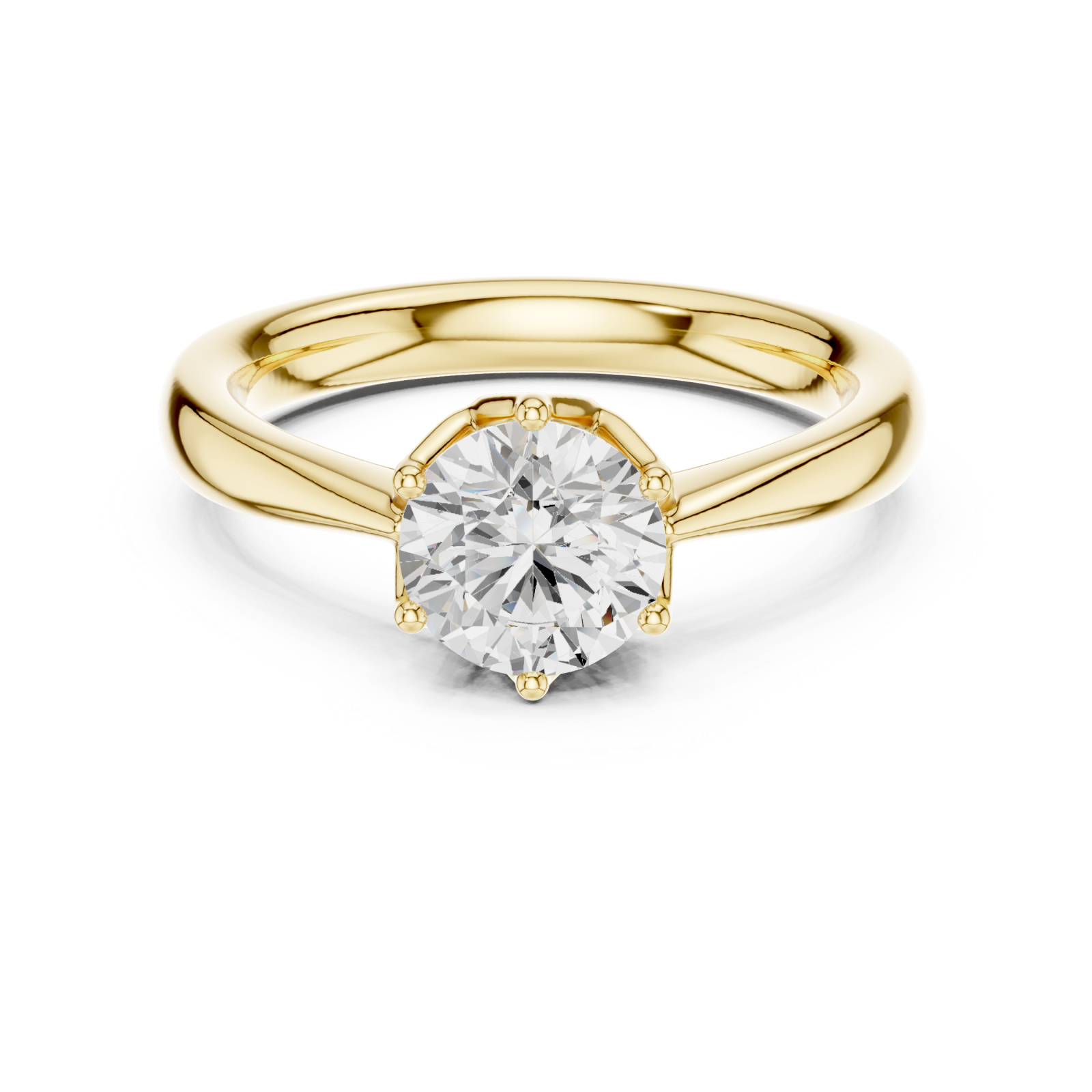  Gold Refined Whisper Classic Ring Front View