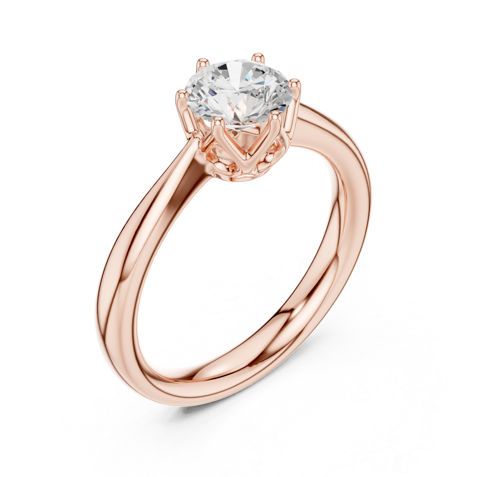  Rose Gold Luminous Embrace Solitaire Ring Right View