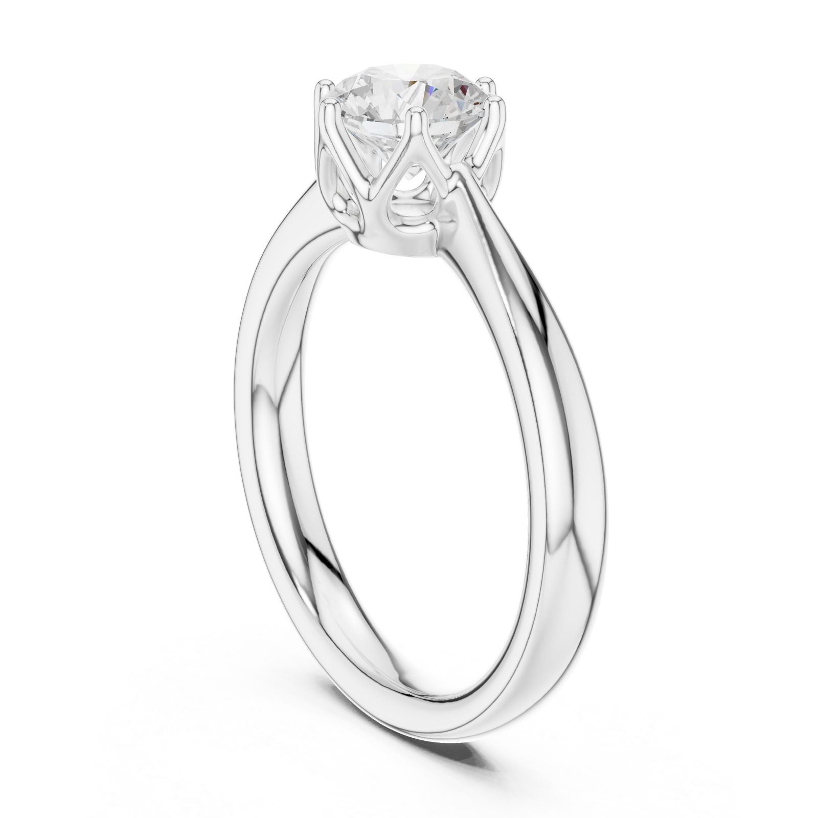  White Gold Luminous Embrace Solitaire Ring Left View