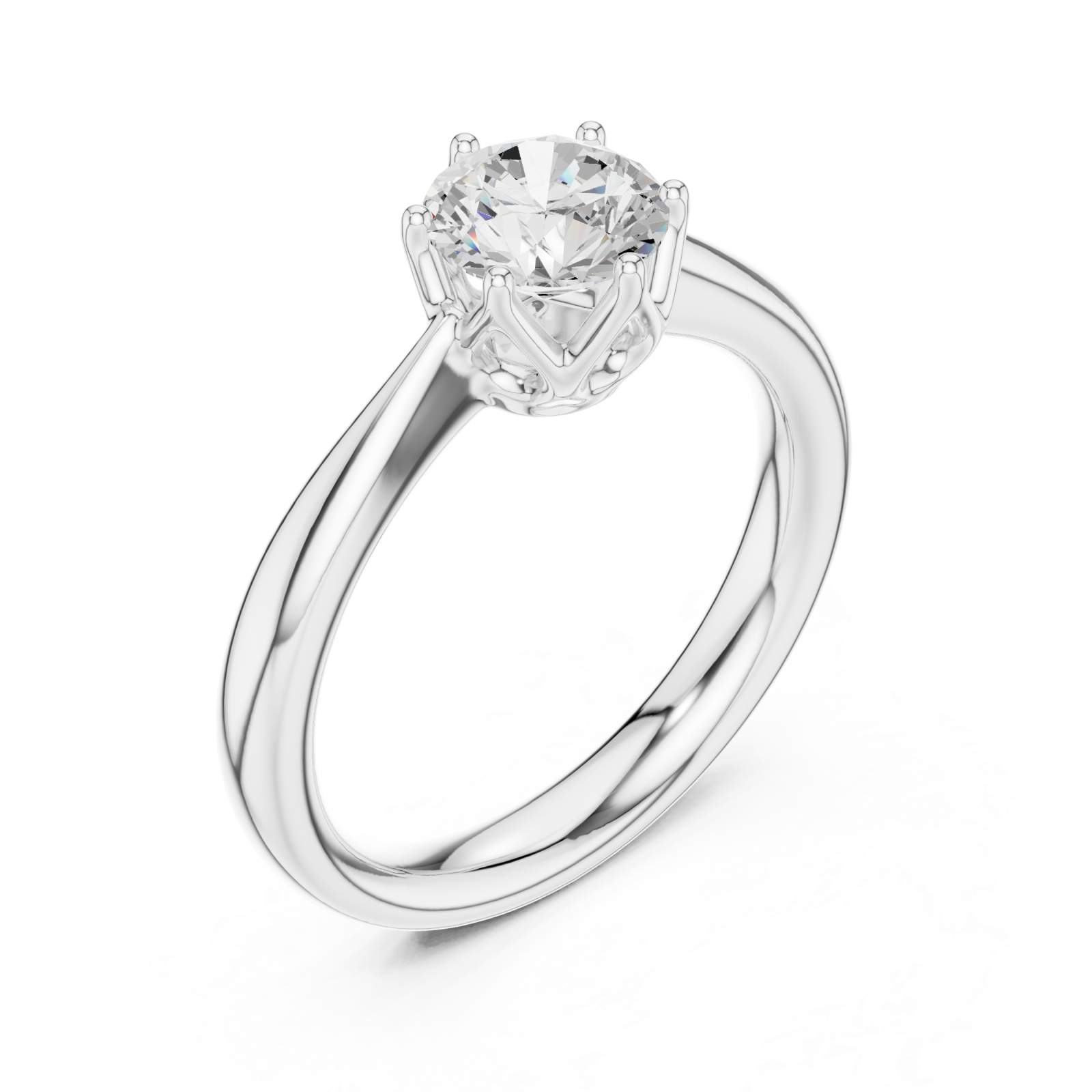  White Gold Luminous Embrace Solitaire Ring Right View