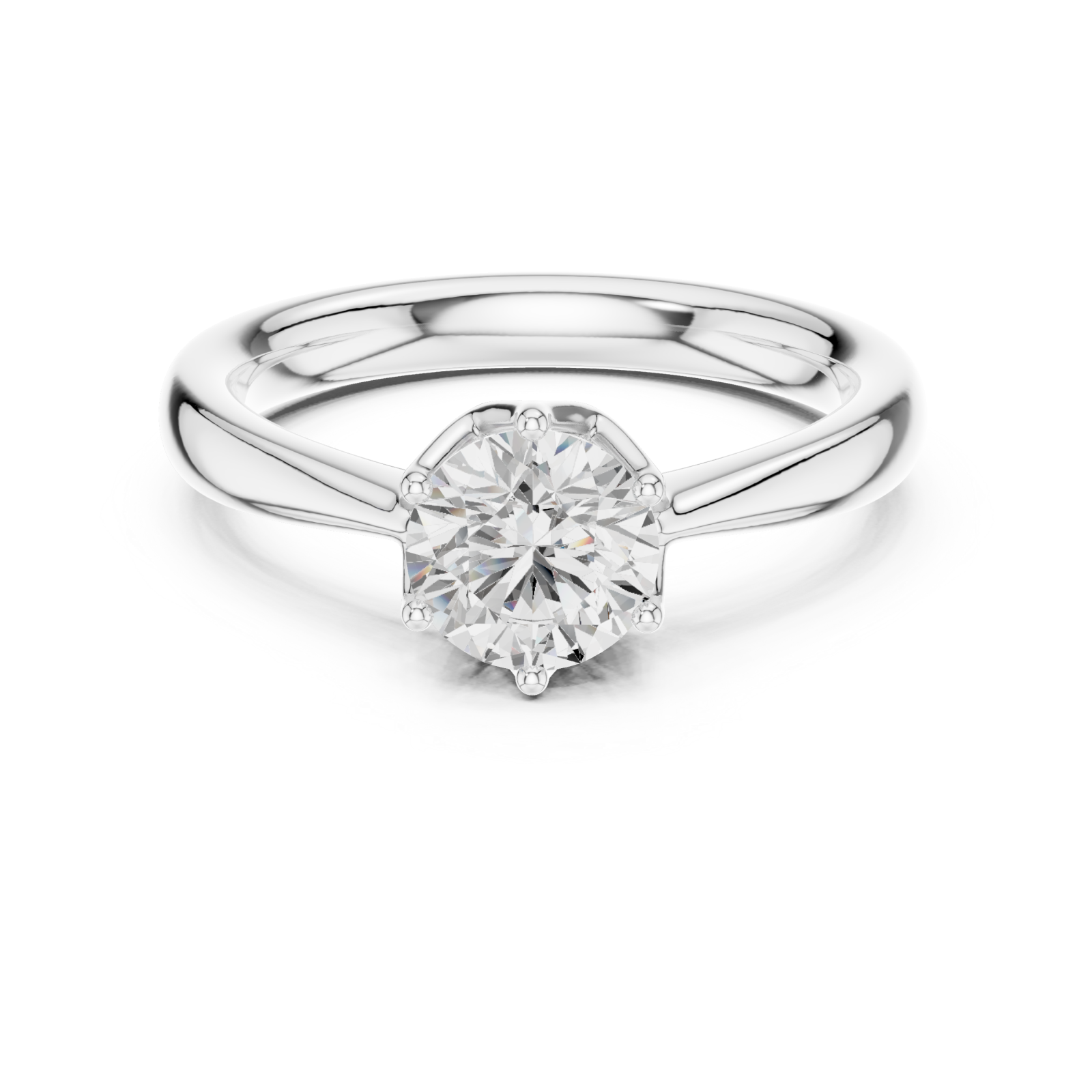 White Gold Luminous Embrace Solitaire Ring Front View