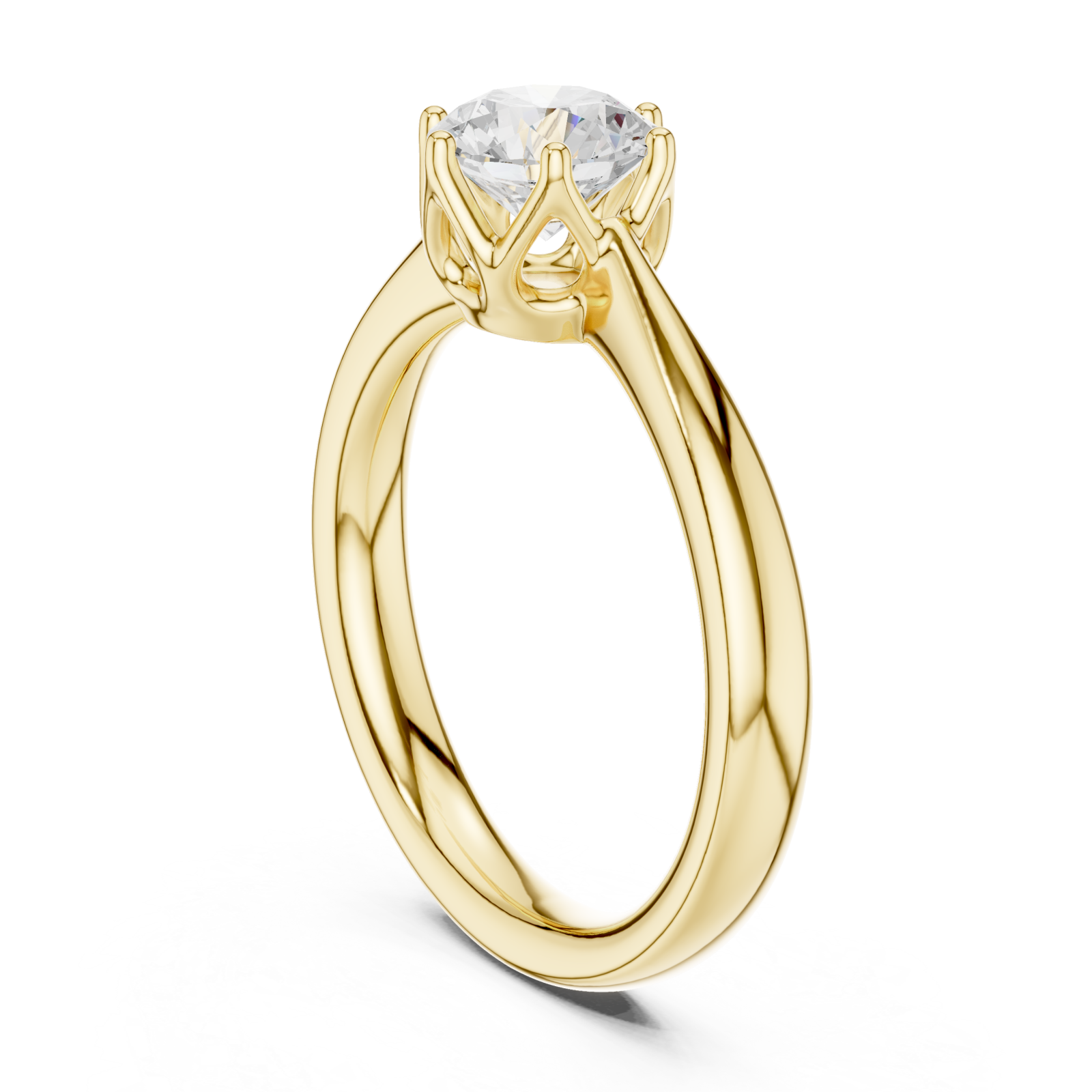  Gold Luminous Embrace Solitaire Ring Left View