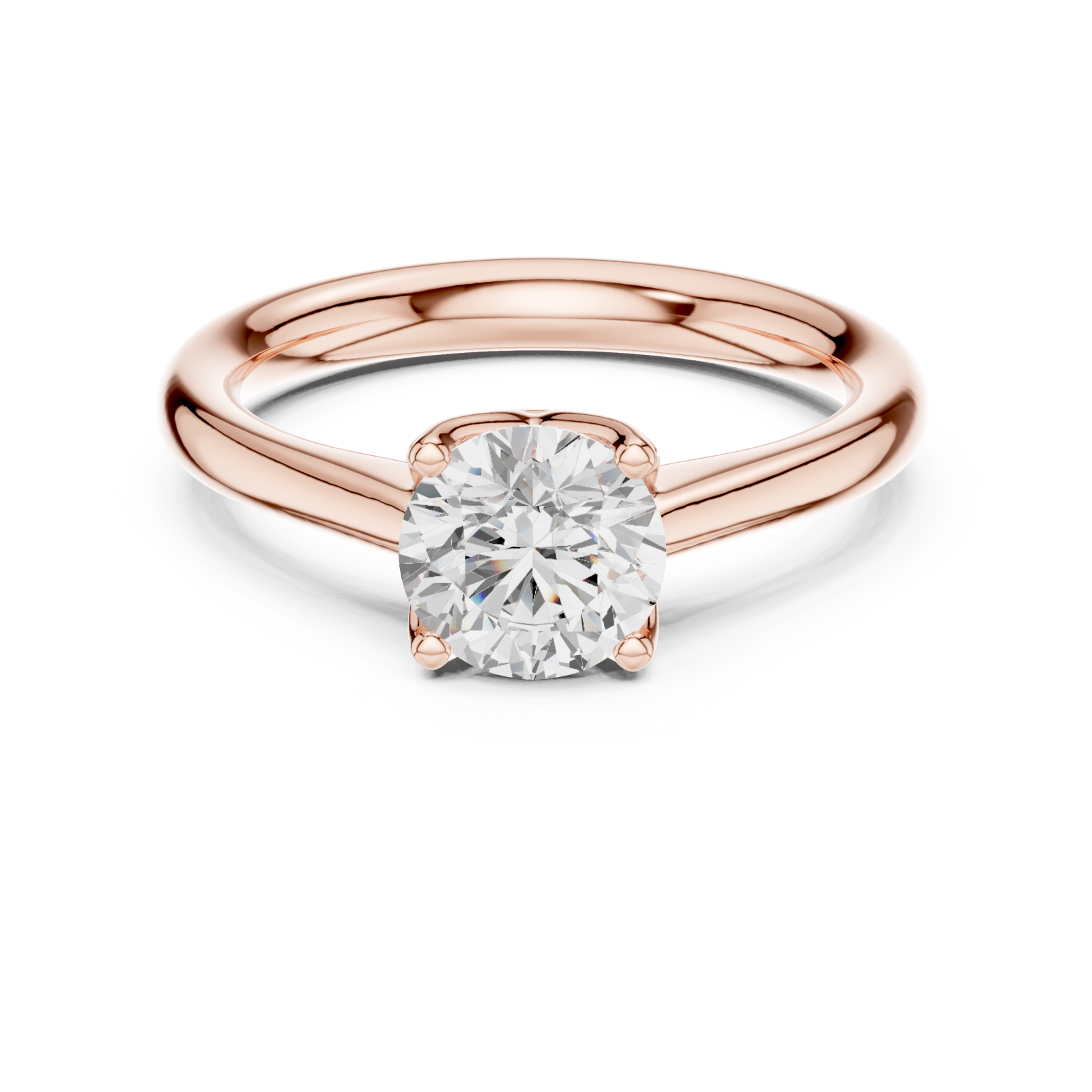  Rose Gold Embrace Aura Solitaire Front View