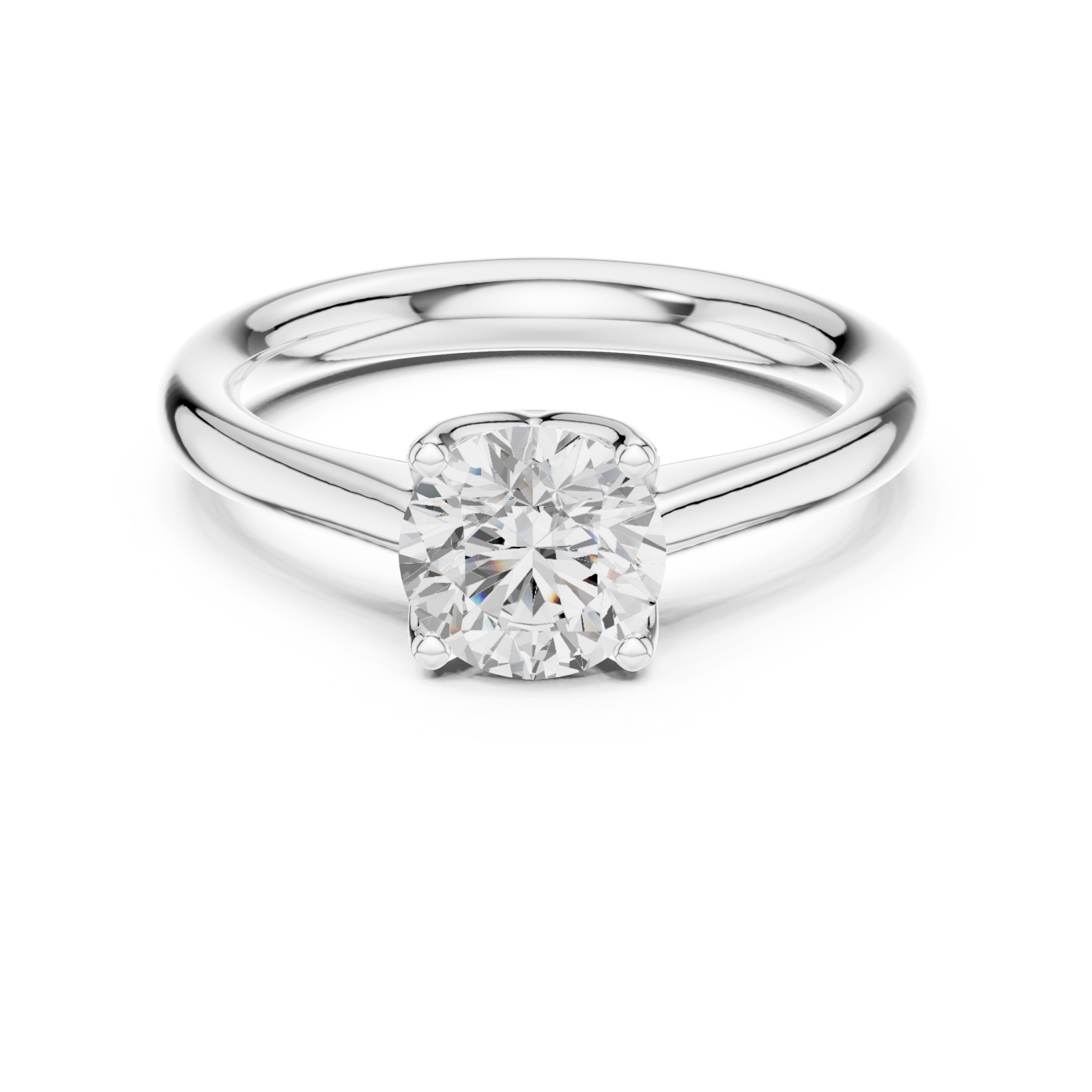  White Gold Embrace Aura Solitaire Front View