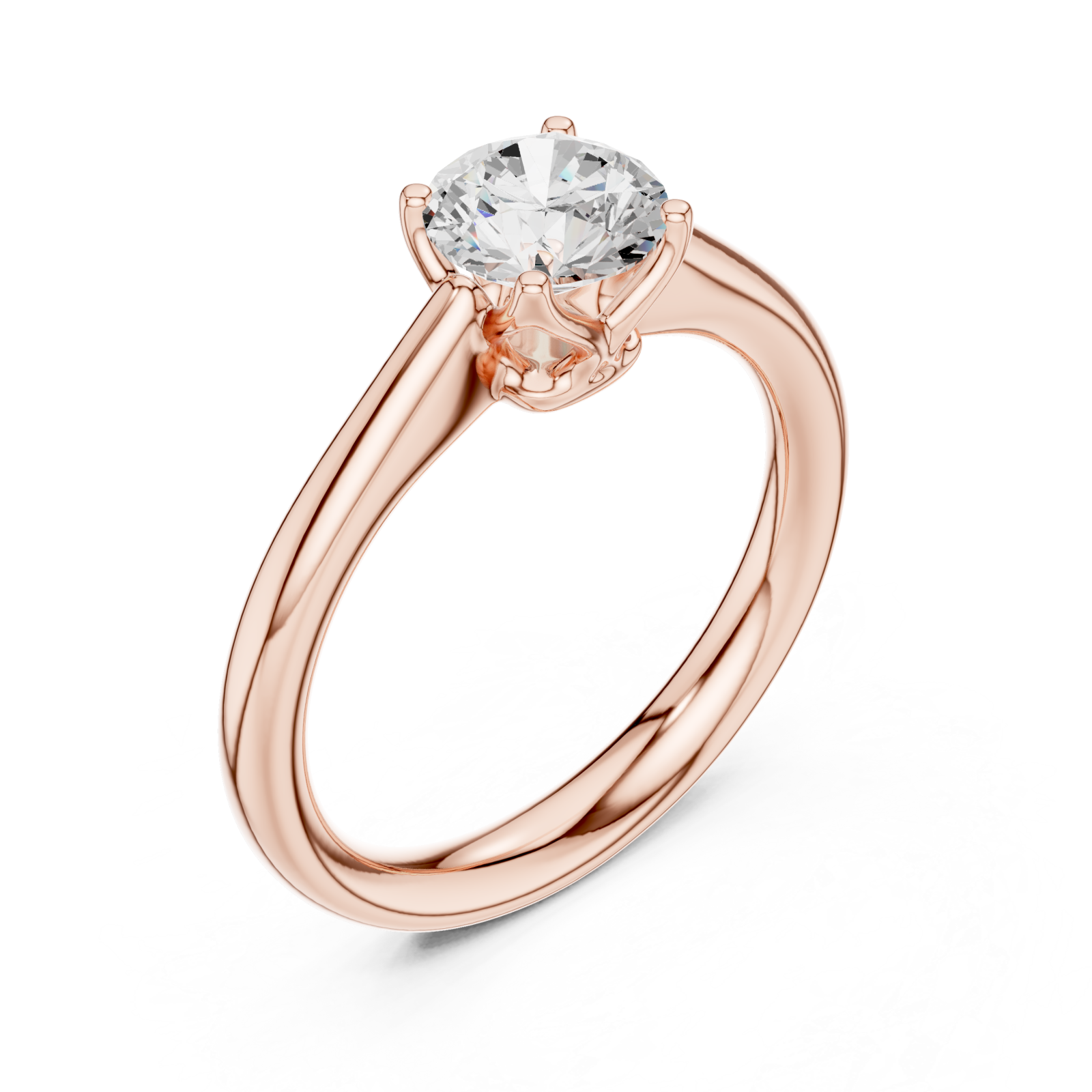  Rose Gold Radiant Allure Signature Solitaire Engagement Ring Right View