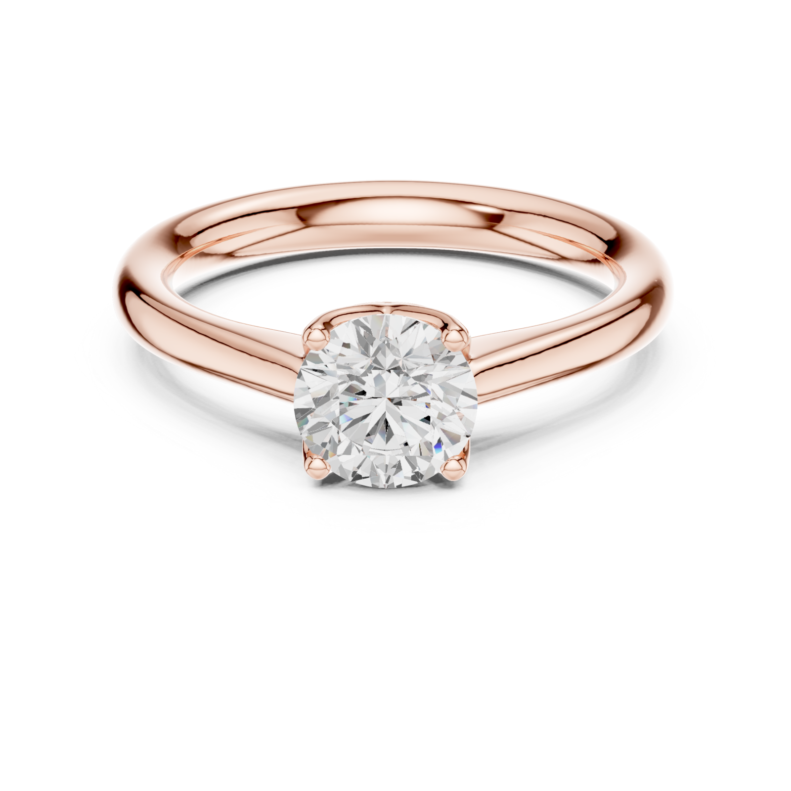  Rose Gold Radiant Allure Signature Solitaire Engagement Ring Front View