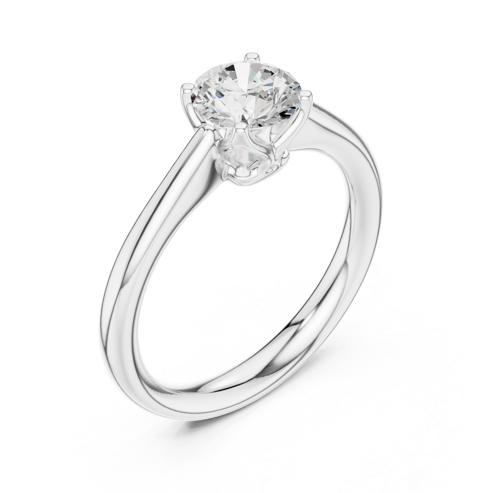  White Gold Radiant Allure Signature Solitaire Engagement Ring Right View