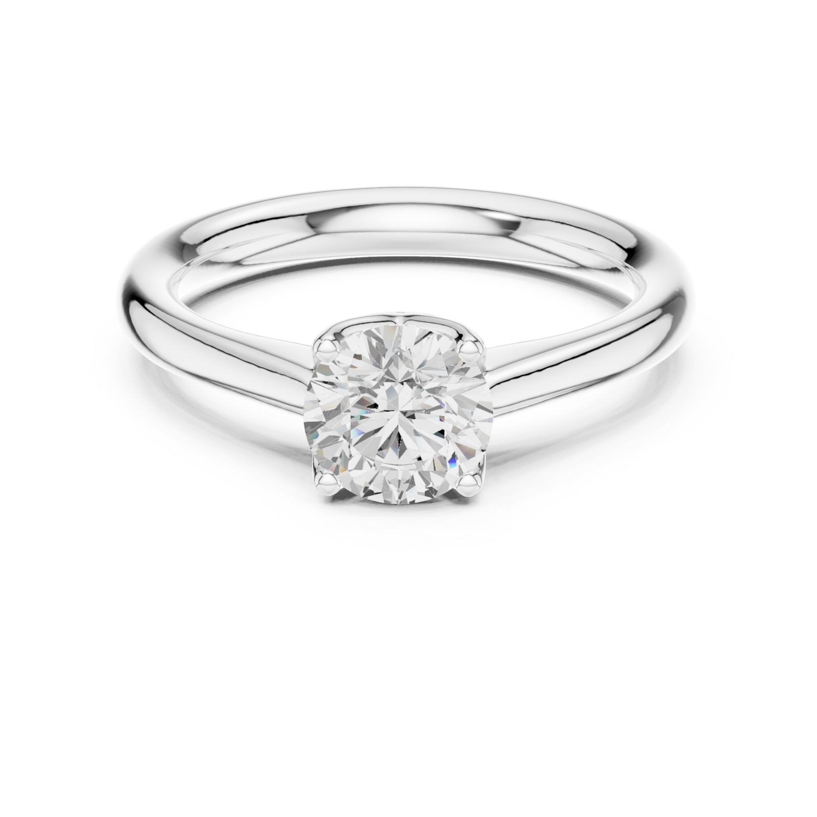  White Gold Radiant Allure Signature Solitaire Engagement Ring Front View