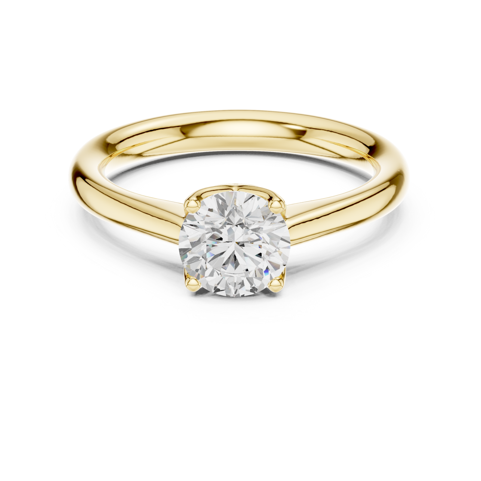  Gold Radiant Allure Signature Solitaire Engagement Ring Front View