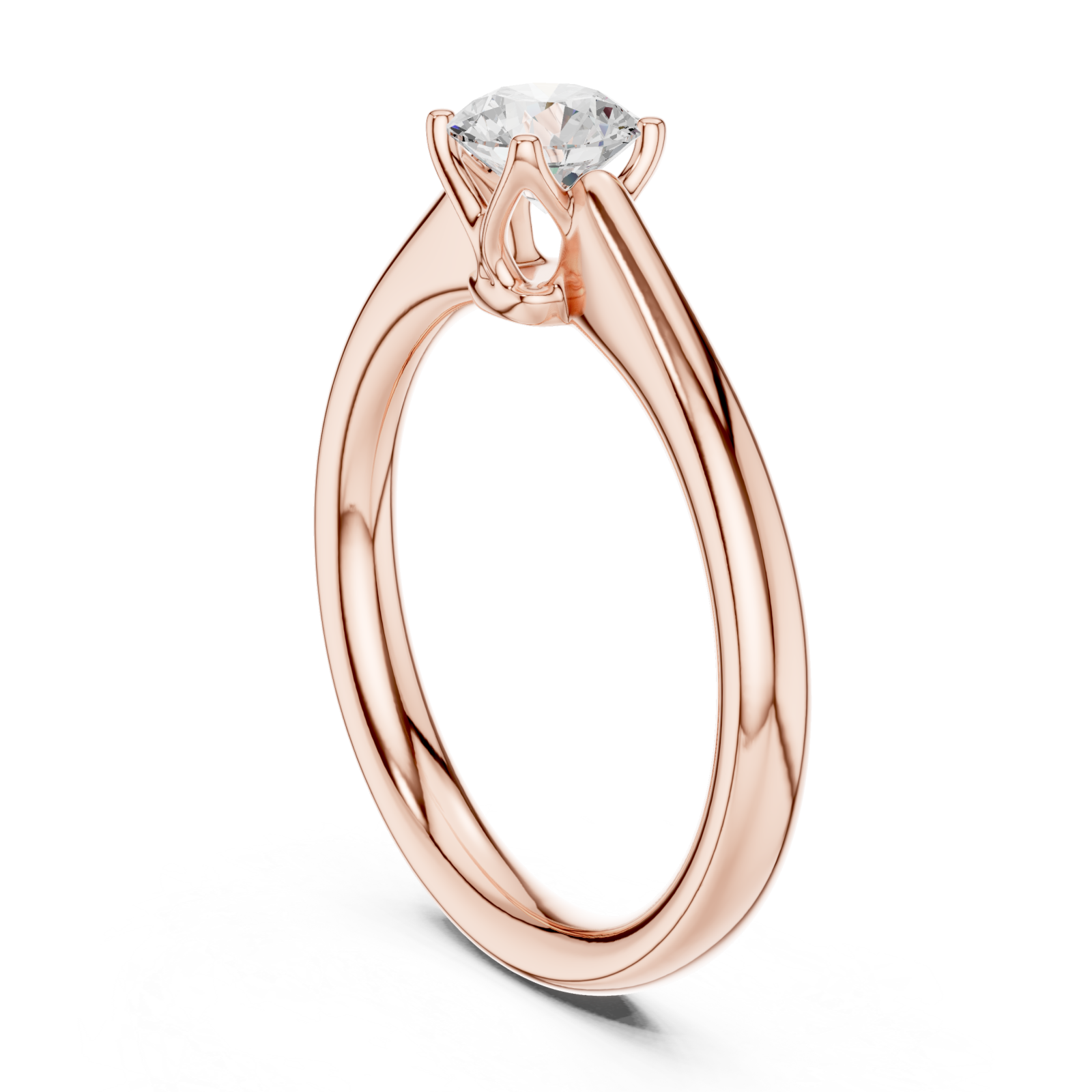  Rose Gold Celeste Whisper Solitaire Ring Left View