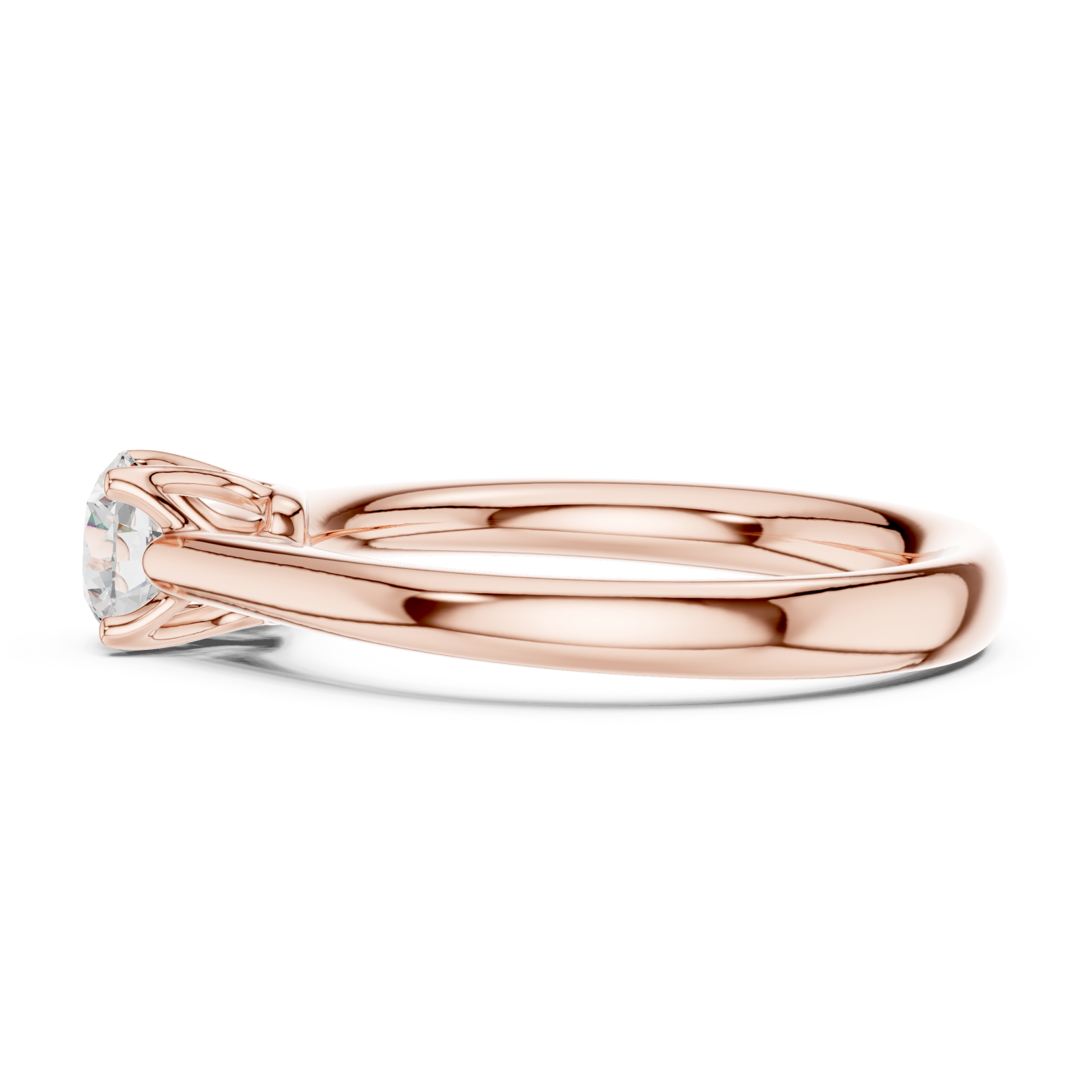  Rose Gold Celeste Whisper Solitaire Ring Side View