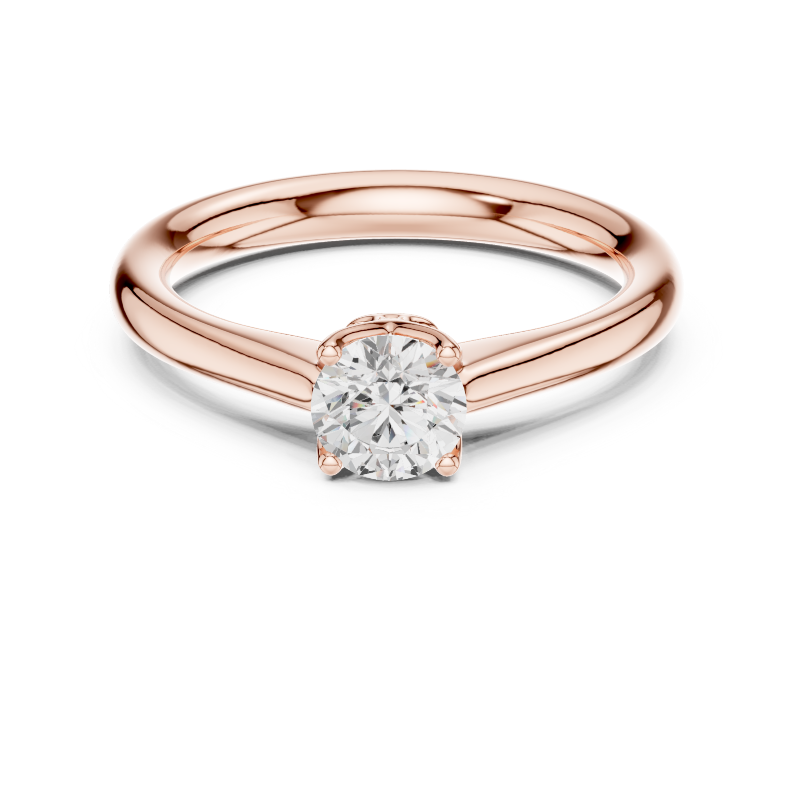  Rose Gold Celeste Whisper Solitaire Ring Front View