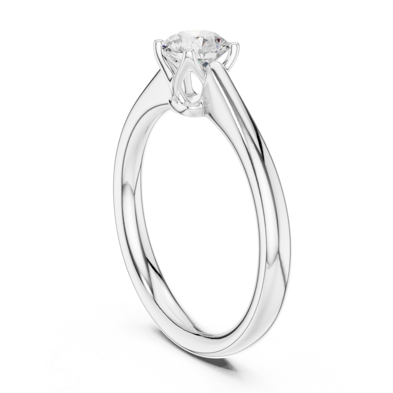  White Gold Celeste Whisper Solitaire Ring Left View