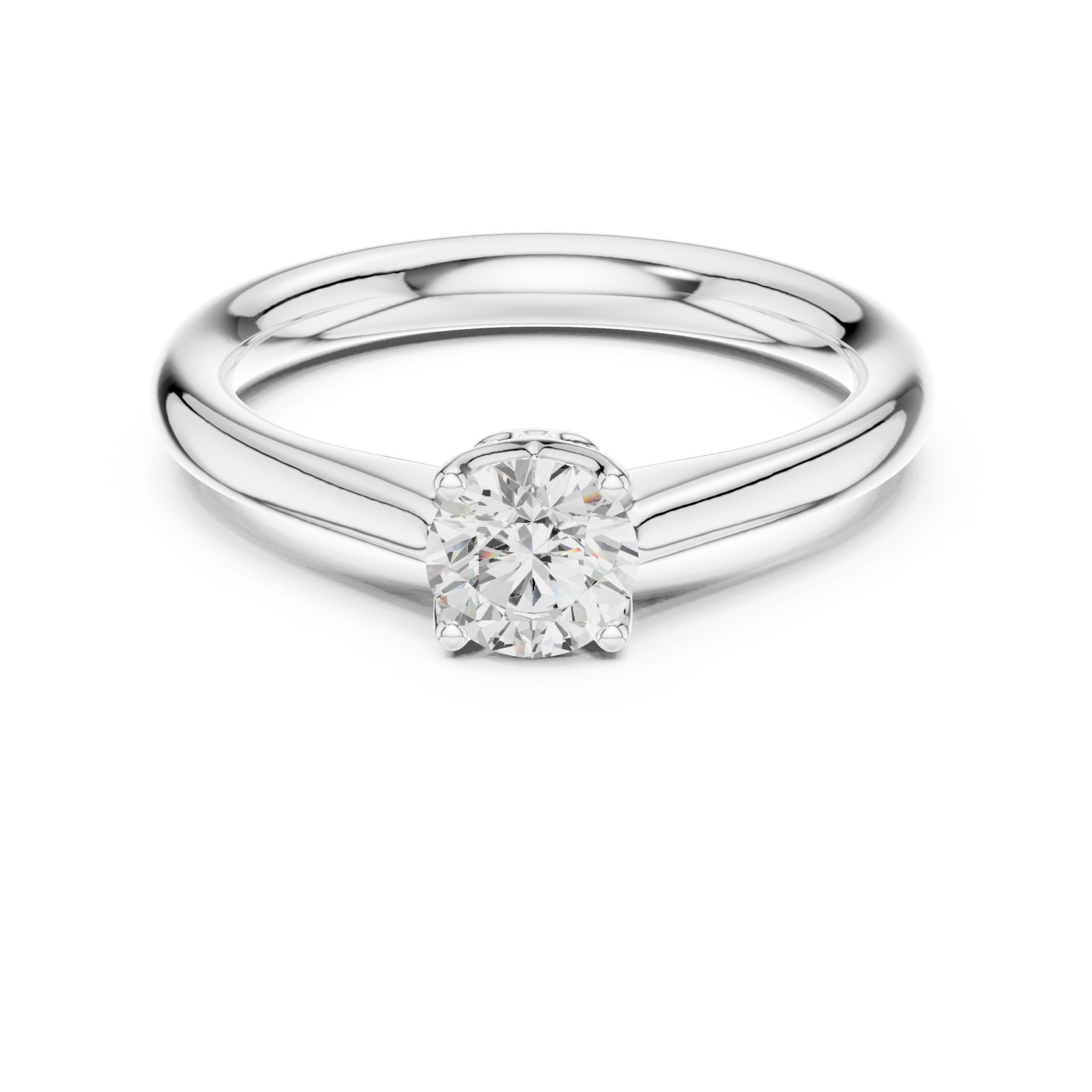  White Gold Celeste Whisper Solitaire Ring Front View