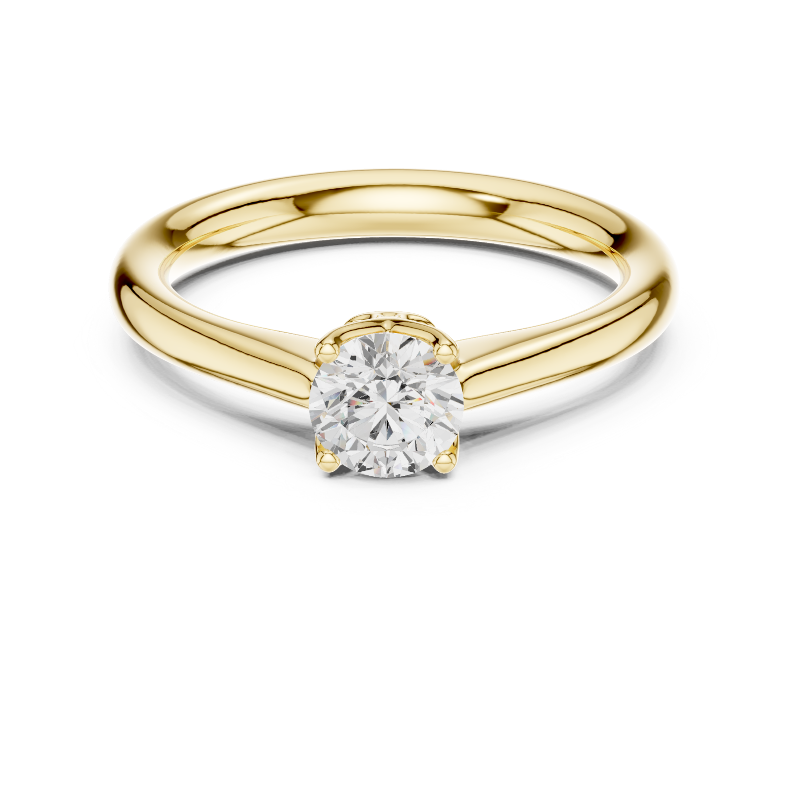  Gold Celeste Whisper Solitaire Ring Front View