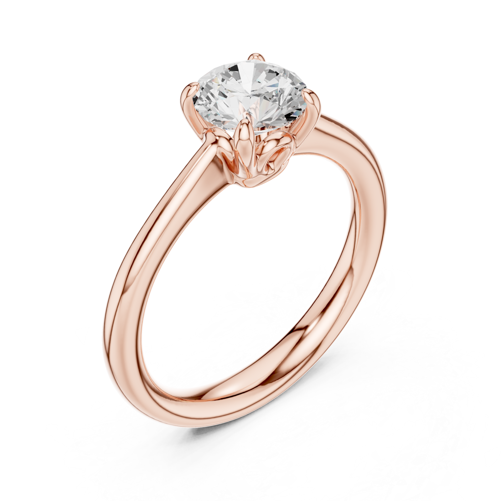  Rose Gold Radiant Whisper Round Solitaire Ring Right View