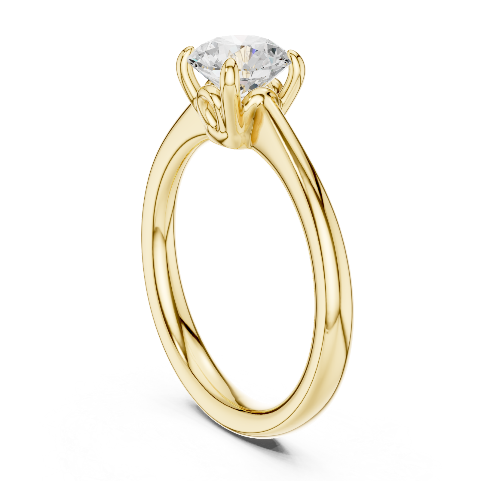  Gold Radiant Whisper Round Solitaire Ring Left View