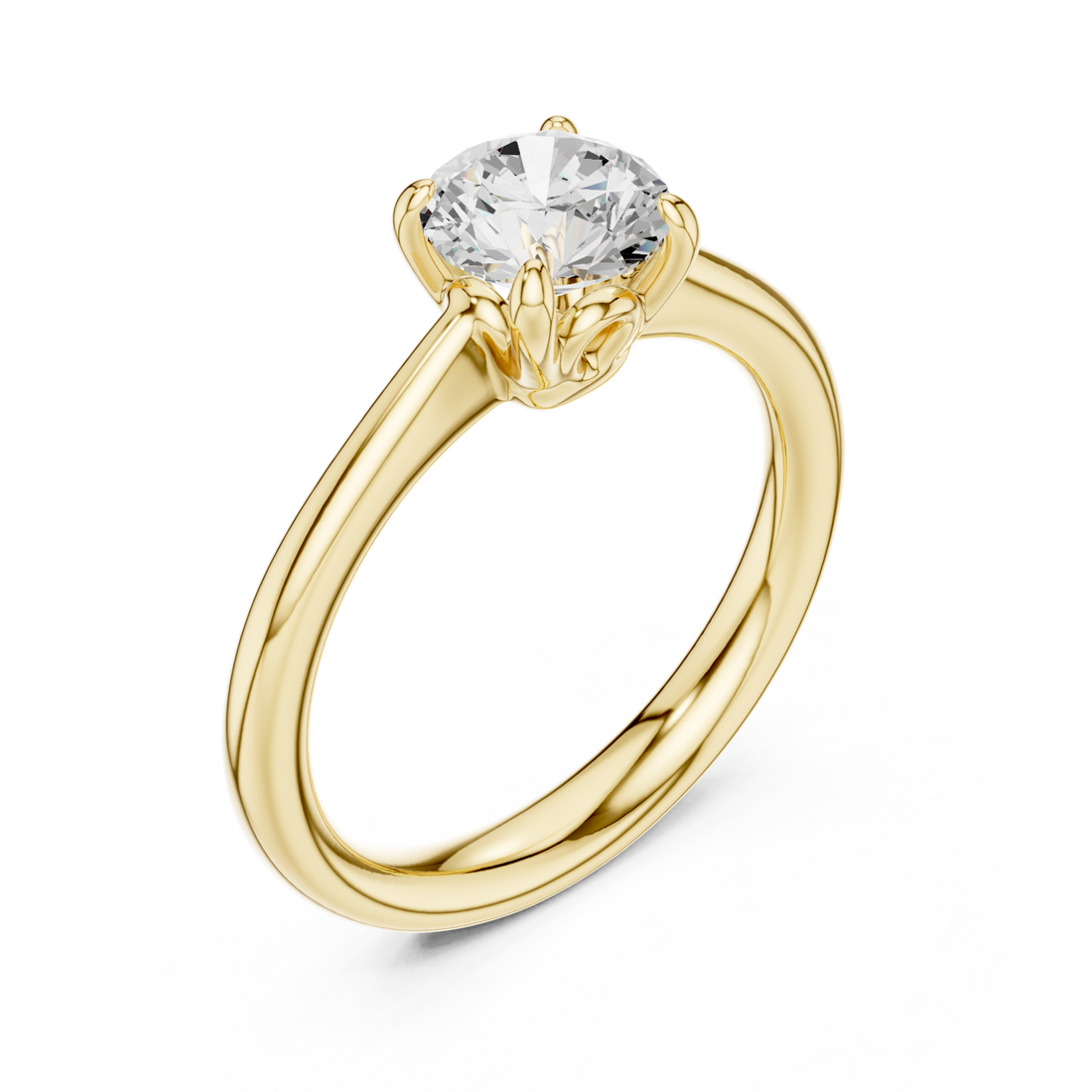 Gold Radiant Whisper Round Solitaire Ring Right View