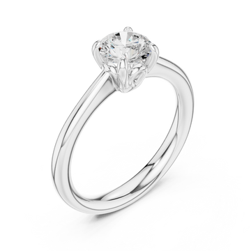 White Gold Radiant Aurora Solitaire Band Right View
