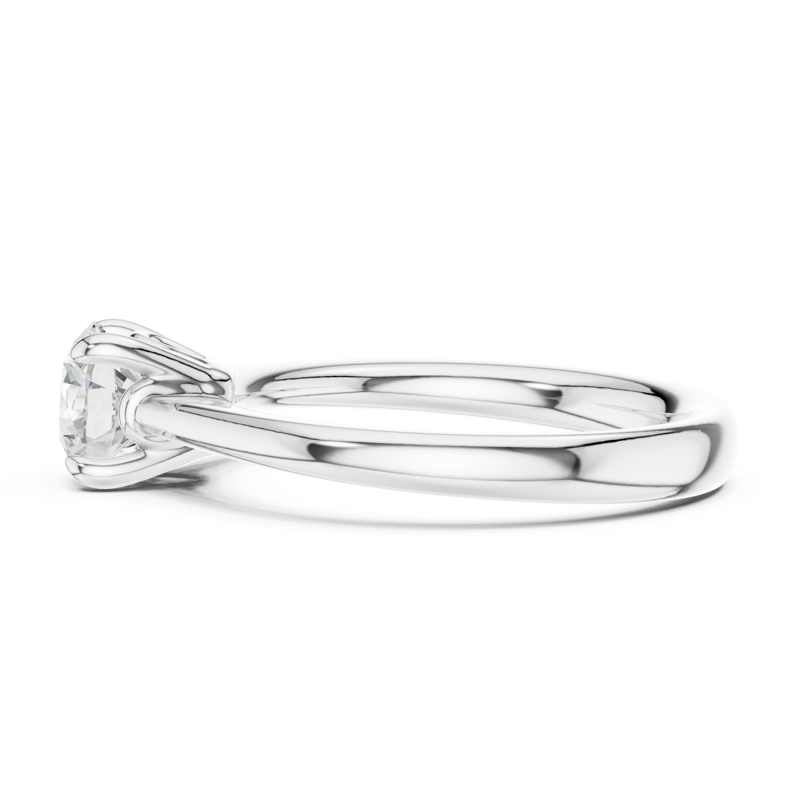  White Gold Radiant Aurora Solitaire Band Side View