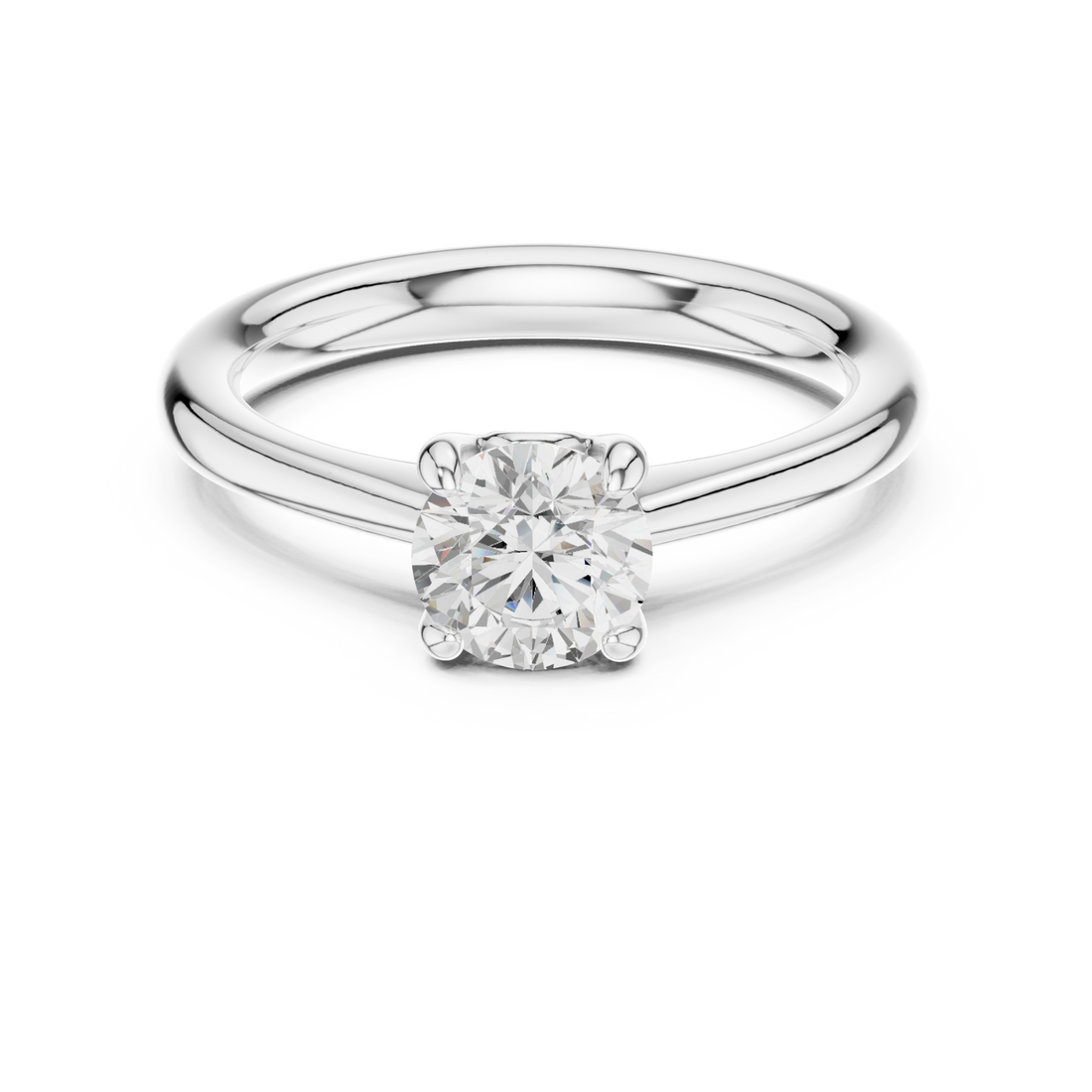 White Gold Radiant Aurora Solitaire Band Right View
