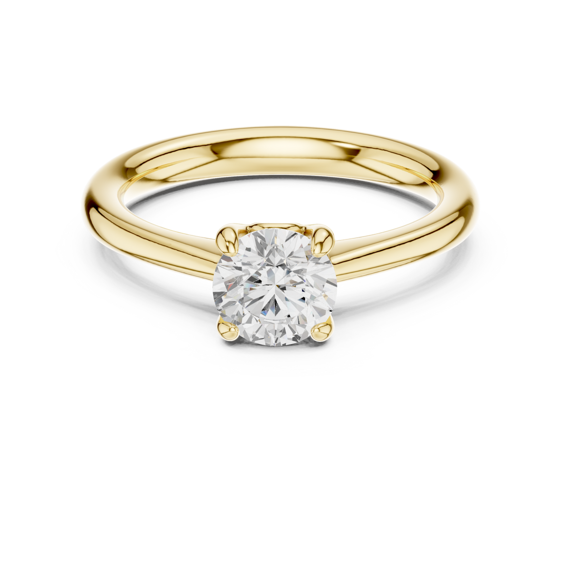 Gold Radiant Aurora Solitaire Band Right View