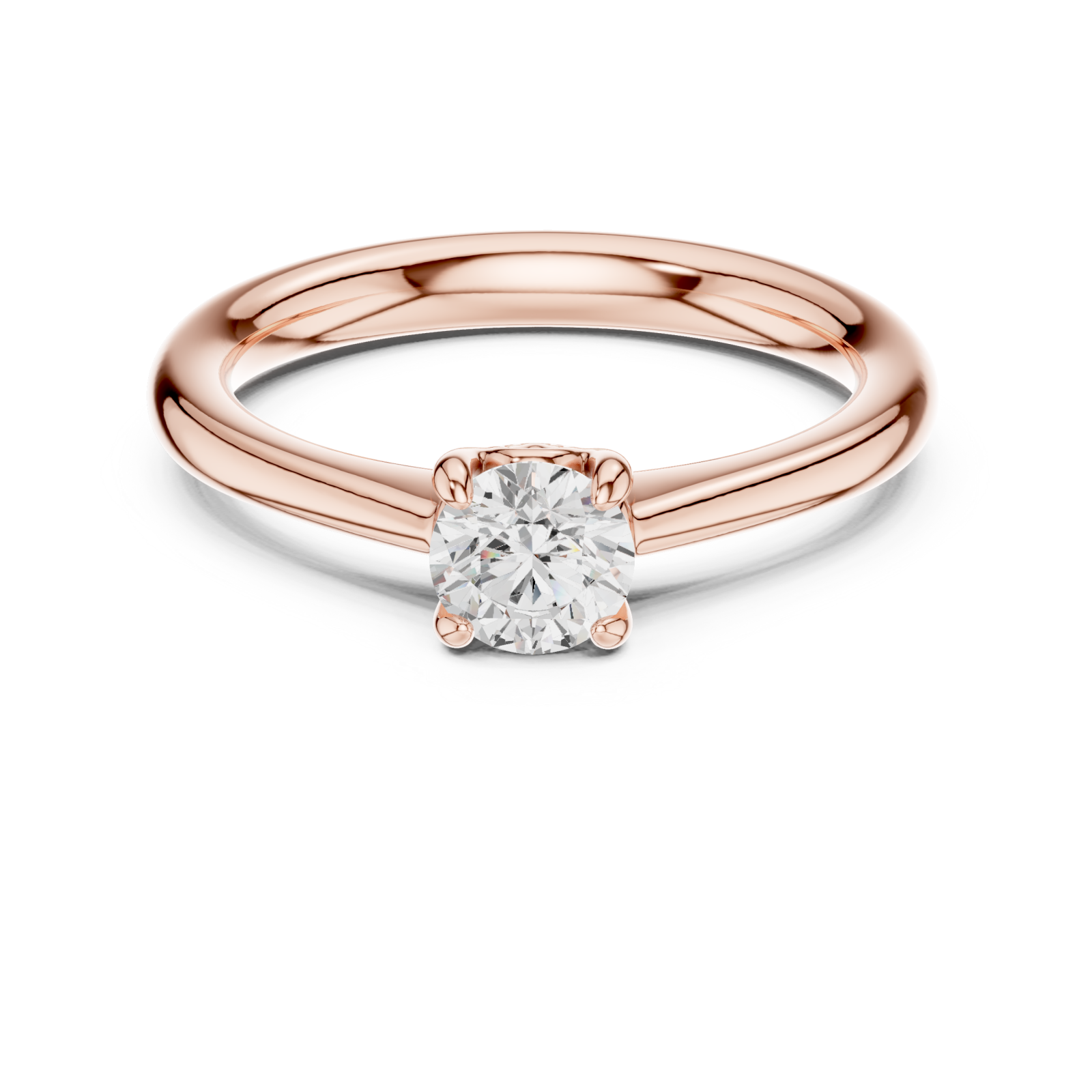  Rose Gold Graceful Harmony Solitaire Front View